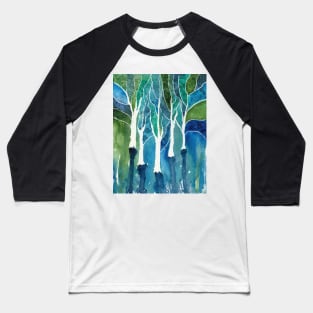 Fantasy Forest in Watercolor Baseball T-Shirt